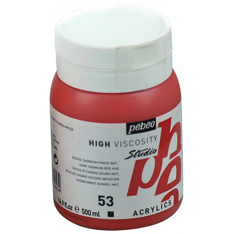 Pebeo Studio Acrylic Paints / Colours High Viscosity 500ml (Loose) Pebeo